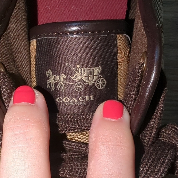 Coach Empire Low Top Logo Sneakers Brown Signature Canvas Wm Sz 10 - Picture 5 of 16